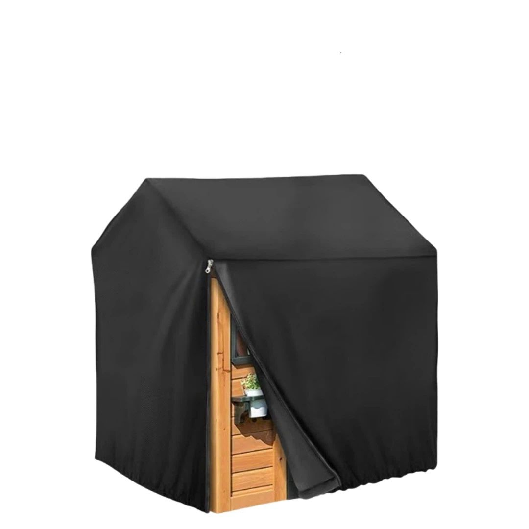 Outdoor Playhouse Cover, Plastic Playhouse Special Waterproof Covers  Double Stitched Seam, All-Weather Protector (Black 210D 145*145*160cm) - Image 4