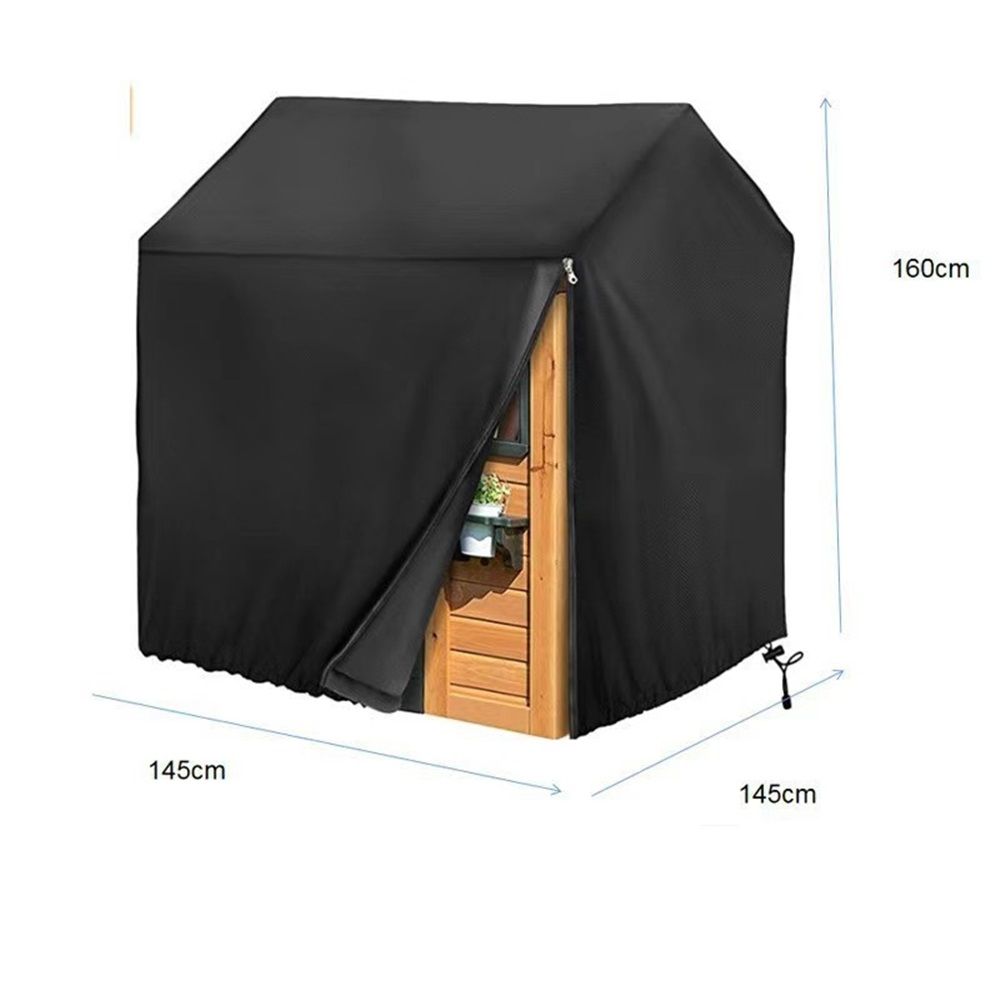 Outdoor Playhouse Cover, Plastic Playhouse Special Waterproof Covers  Double Stitched Seam, All-Weather Protector (Black 210D 145*145*160cm) - Image 5