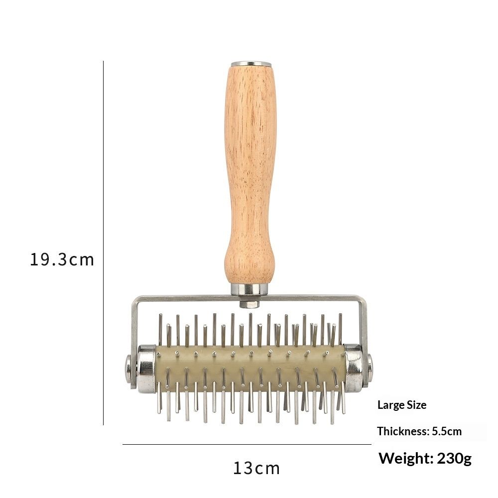 Generic Pizza Dough  Stainless Steel Easy to Clean Bread Needle Pastry Roller with, 13cmx19.3cm Pizza Cake Pie Bread Pastry Baking Tool （large size） - Image 5