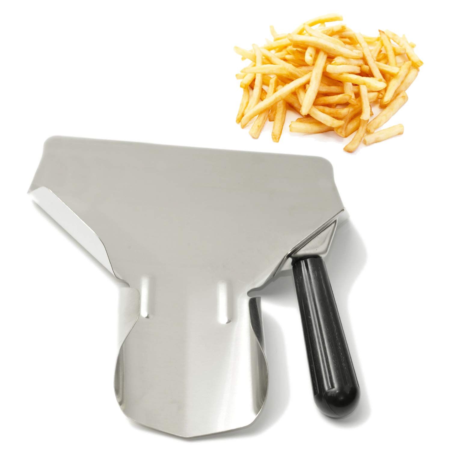 Stainless Steel French Fry Bagger Scoop Chip Popcorn Bagger Ice Candy Snacks Desserts Scooper, Right Handle - Image 4