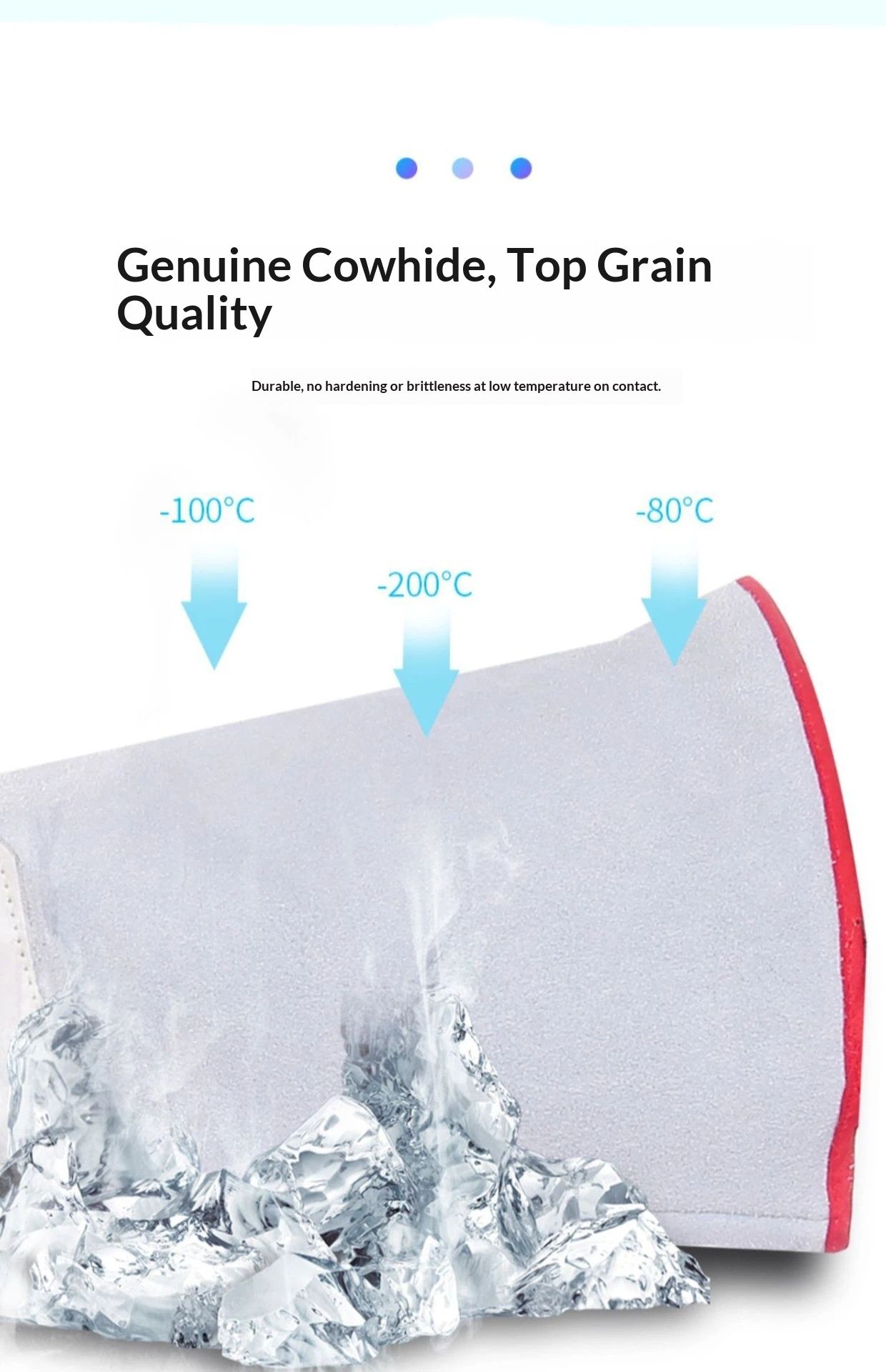 Cryogenic Gloves 40cm Long Mid-arm LN2 Protective Gloves for Liquid Nitrogen/Dry Ice/Cold Storage - Image 4