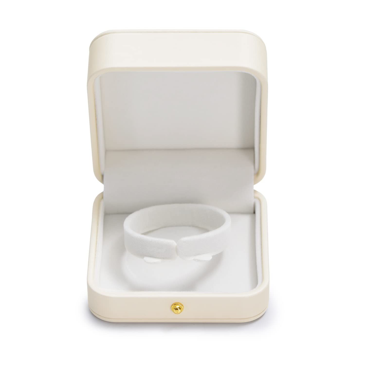 Premium Leather Bracelet Bangle Box  Jewelry Gift Case white Interior Bracelet Storage Holder(White) - Image 1