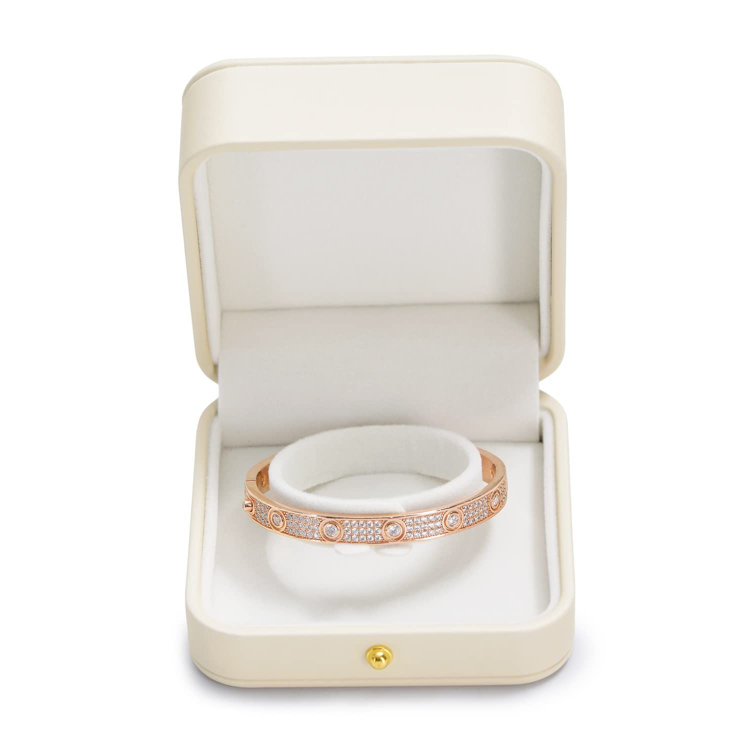 Premium Leather Bracelet Bangle Box  Jewelry Gift Case white Interior Bracelet Storage Holder(White) - Image 2