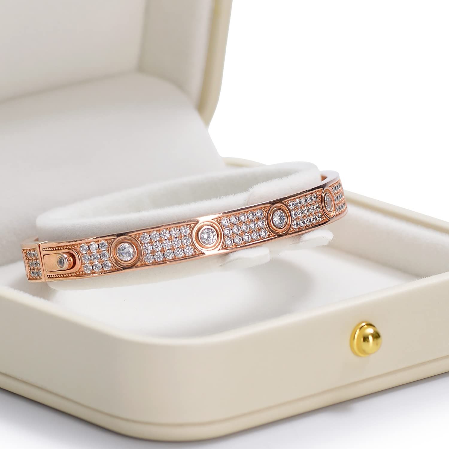 Premium Leather Bracelet Bangle Box  Jewelry Gift Case white Interior Bracelet Storage Holder(White) - Image 3