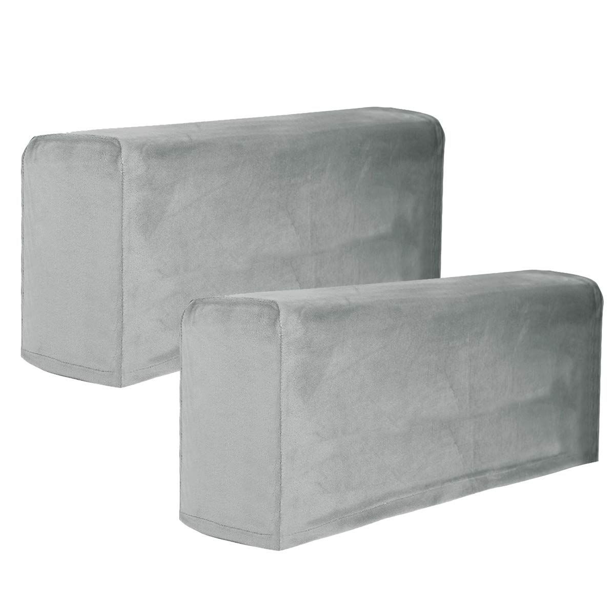 2Pcs Light Grey Armrest Covers, Washable Stretch Couch Arm Covers Couch Sofa Armchair Slipcovers for Chairs Sofa Furniture Protector Recliner Sofa - Image 1
