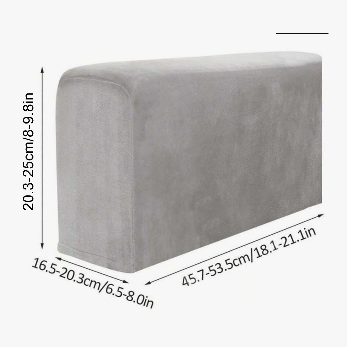 2Pcs Light Grey Armrest Covers, Washable Stretch Couch Arm Covers Couch Sofa Armchair Slipcovers for Chairs Sofa Furniture Protector Recliner Sofa - Image 5