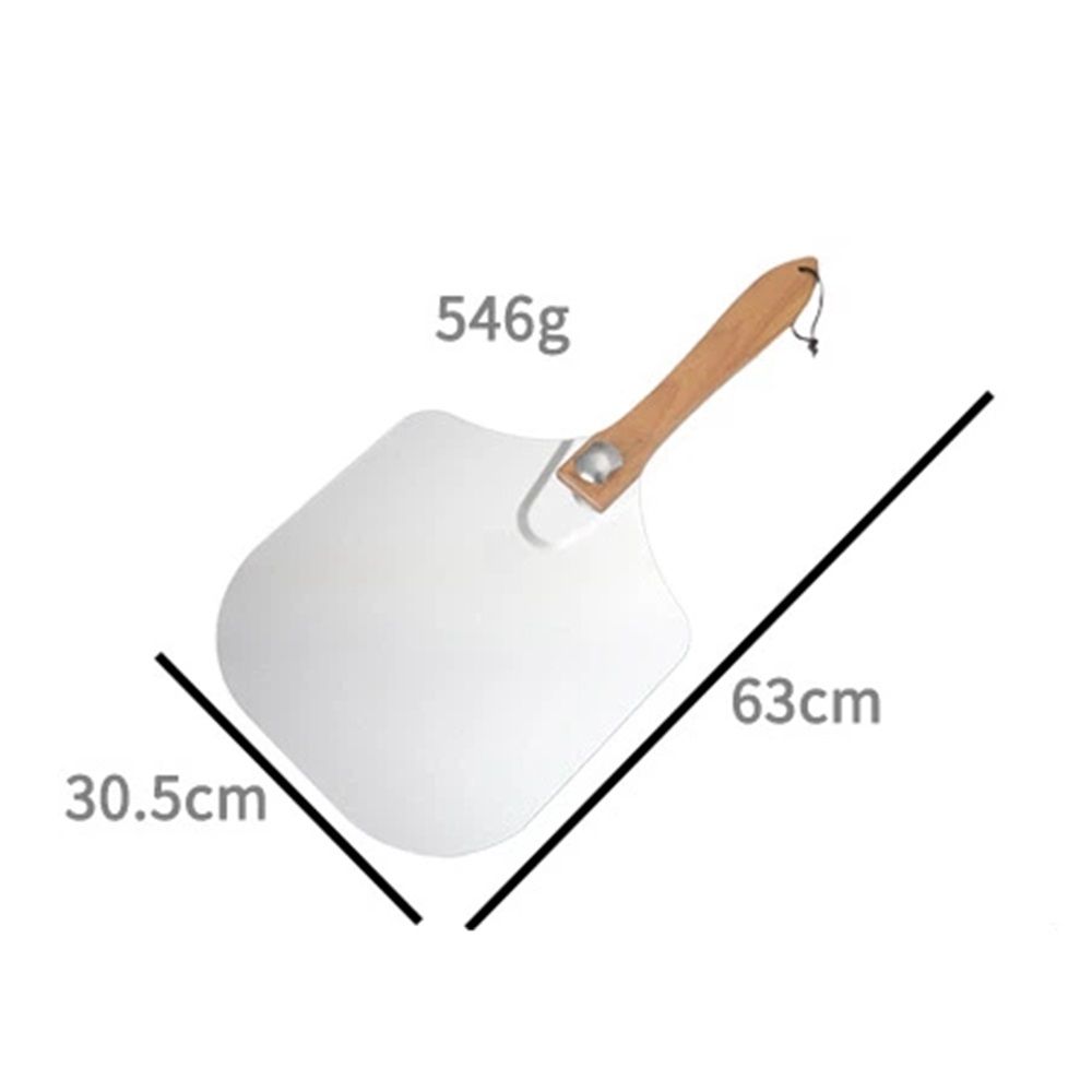 Removable Pizza Shovel With Foldable Wooden Handle For Easy Storage Spatula Paddle For Baking(Flat handle) - Image 5