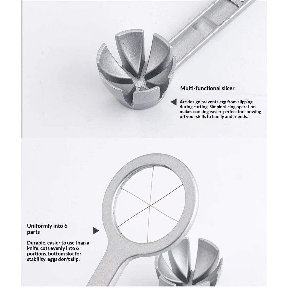 Best Utensils Stainless Steel Egg Slicer Wedger Cutter, Divides Hard Boiled Eggs Into 6 Equal Segments In One Action - Image 3