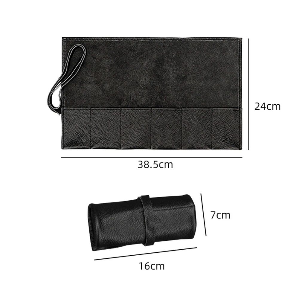 Leather Travel Watch Roll-Watch Case Display Organizer and Storage for 6 watches, Gift Accessory for watch lovers (Black,Excluding watches) - Image 5