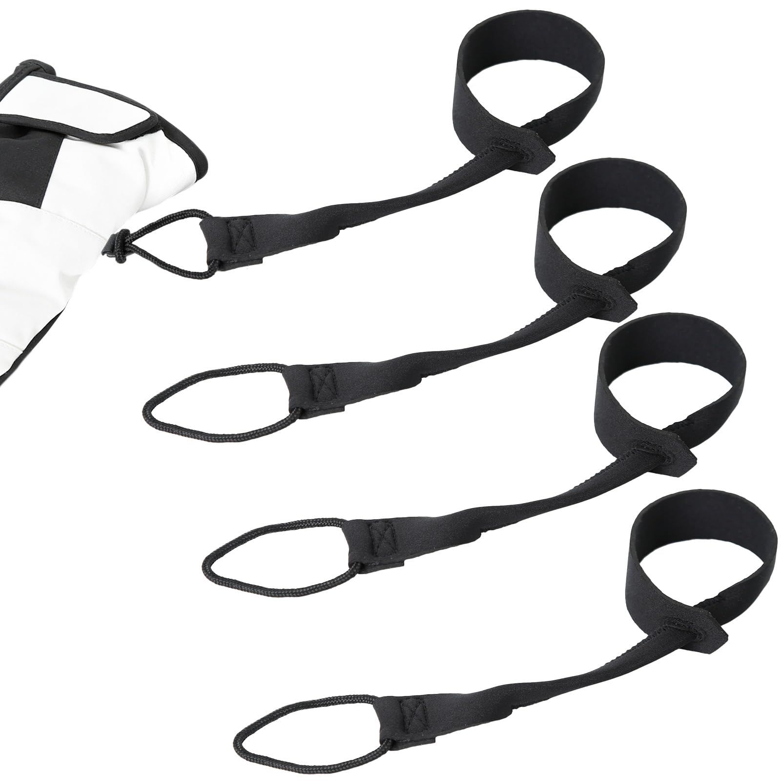 4 Pcs Extended Straps - Unisex Ski Strap for Hanging gloves, Narrow Wrist Leash for Gloves, Glove Tether for Adult, Winter Ski Glove Leash Wrist Strap - Image 1