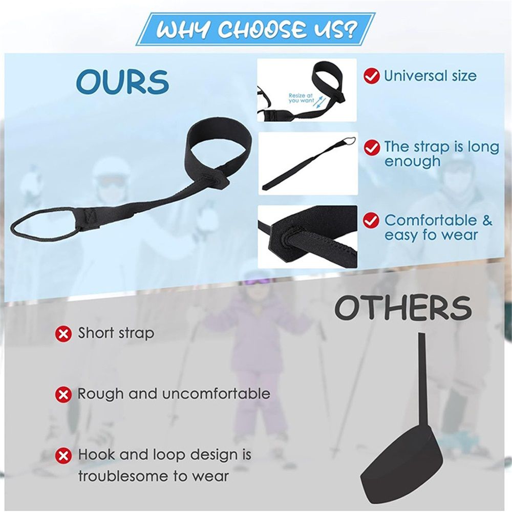 4 Pcs Extended Straps - Unisex Ski Strap for Hanging gloves, Narrow Wrist Leash for Gloves, Glove Tether for Adult, Winter Ski Glove Leash Wrist Strap - Image 4