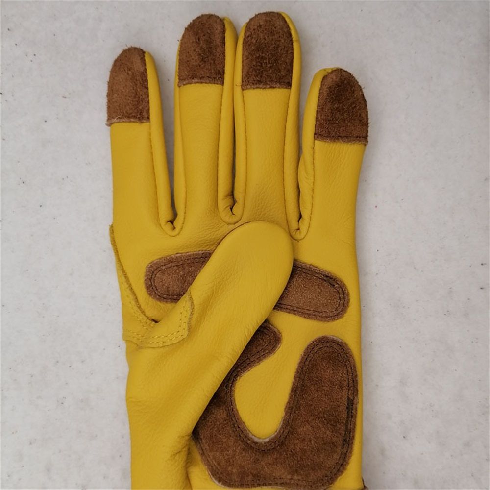 Long Gardening Gloves for Women Thorn Proof,Rose Pruning Cowhide Leather Garden Gloves for Cactus, Rose and Blackberry (L) - Image 5