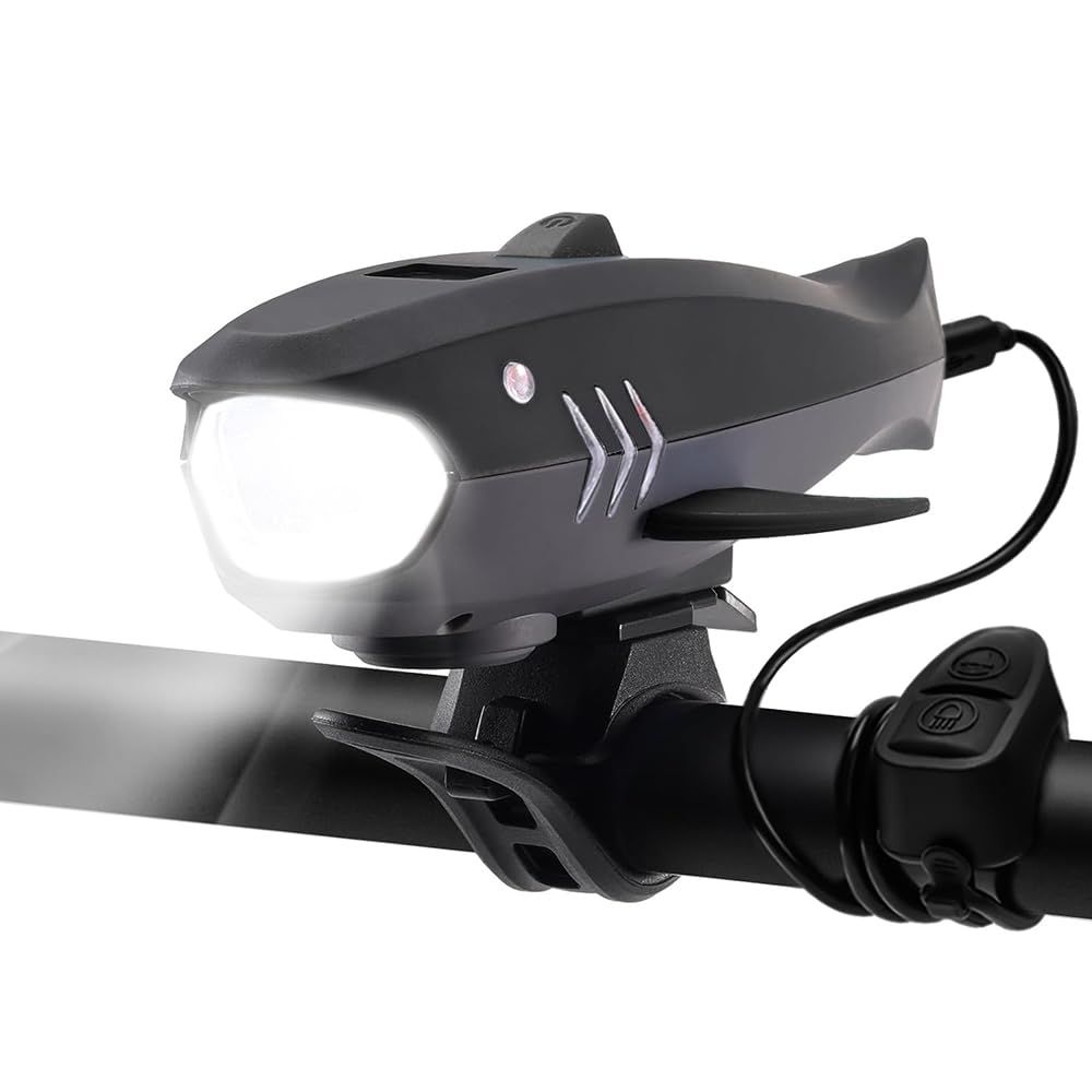 Bike Horn with Light,120dB Electric Bicycle Bell & Rechargeable Headlight, IPX4 Waterproof Kids Bike Accessories for Boys/Girls, Scooters - Image 1