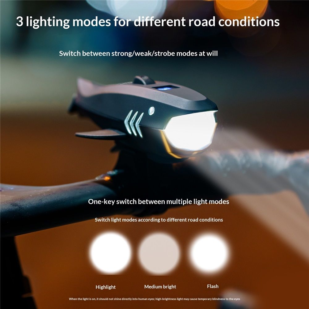 Bike Horn with Light,120dB Electric Bicycle Bell & Rechargeable Headlight, IPX4 Waterproof Kids Bike Accessories for Boys/Girls, Scooters - Image 2
