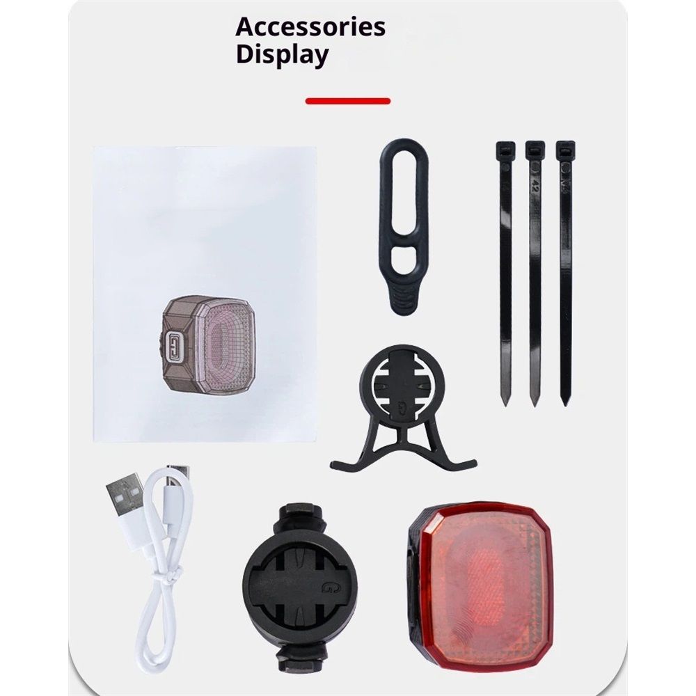 Smart Bike Tail Light Brake Sensing Bicycle Rear Lights Rechargeable Waterproof Bright LED Bike Light Cycling Safety Road BikeTaillight Accessories 6 Modes - Image 4
