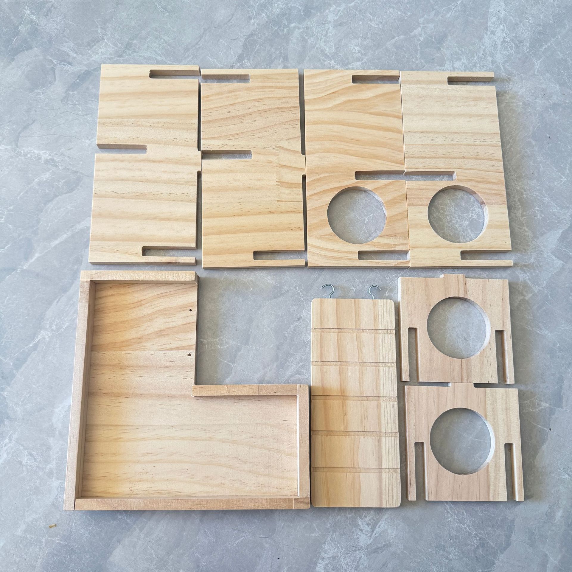 Wooden Hamster Hideout Hamster Wood House with Ladder Hides Platform Decor Detachable Small Animals Cage Accessories for Rat Gerbils and Other Small Pets - Image 3