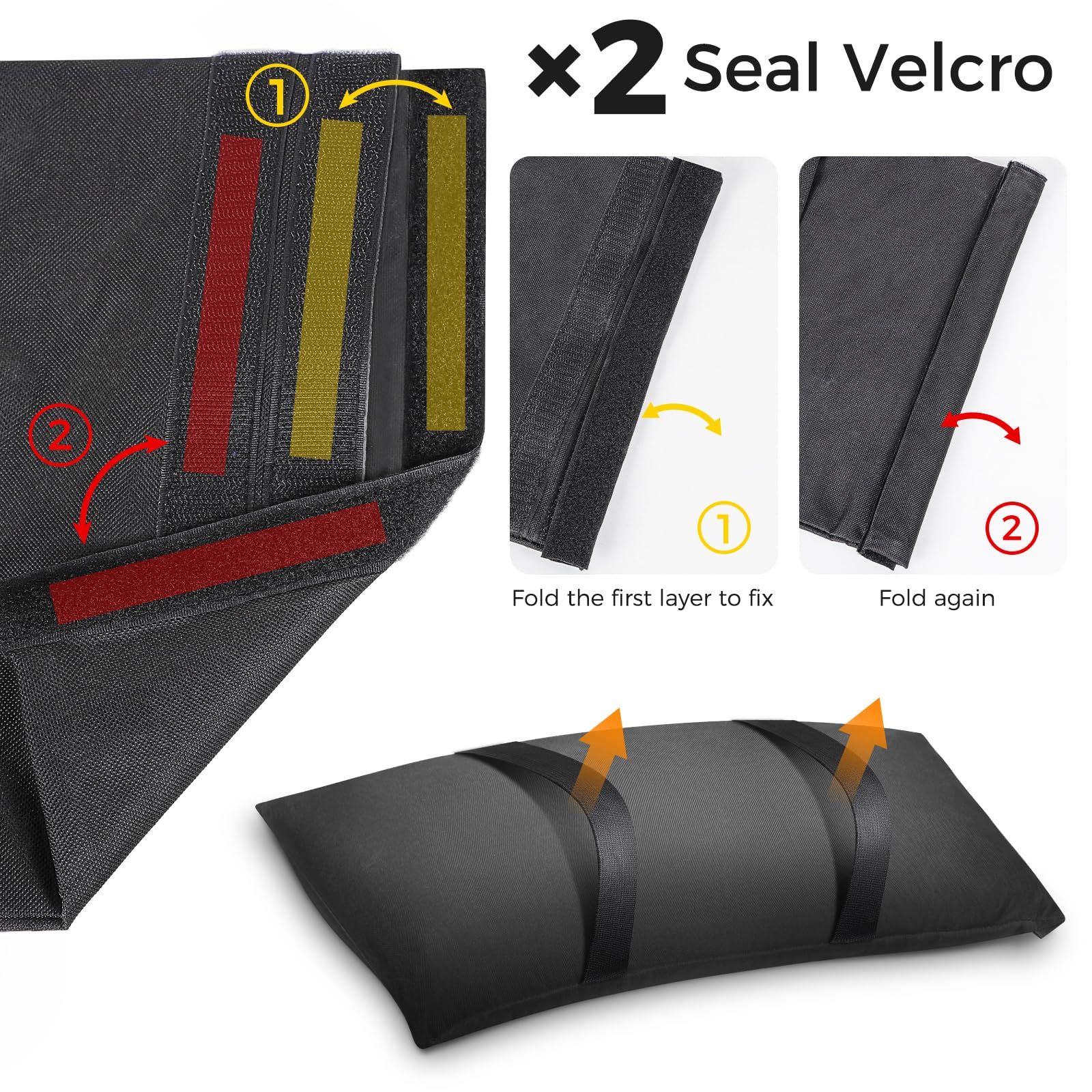 2 Packs Sand Bags for Weight, Outdoor Weatherproof Heavy Duty Weight Sandbag for Furniture Umbrella Stand Garden Cantilevers Poolside Accessories(Without Sand) - Image 3