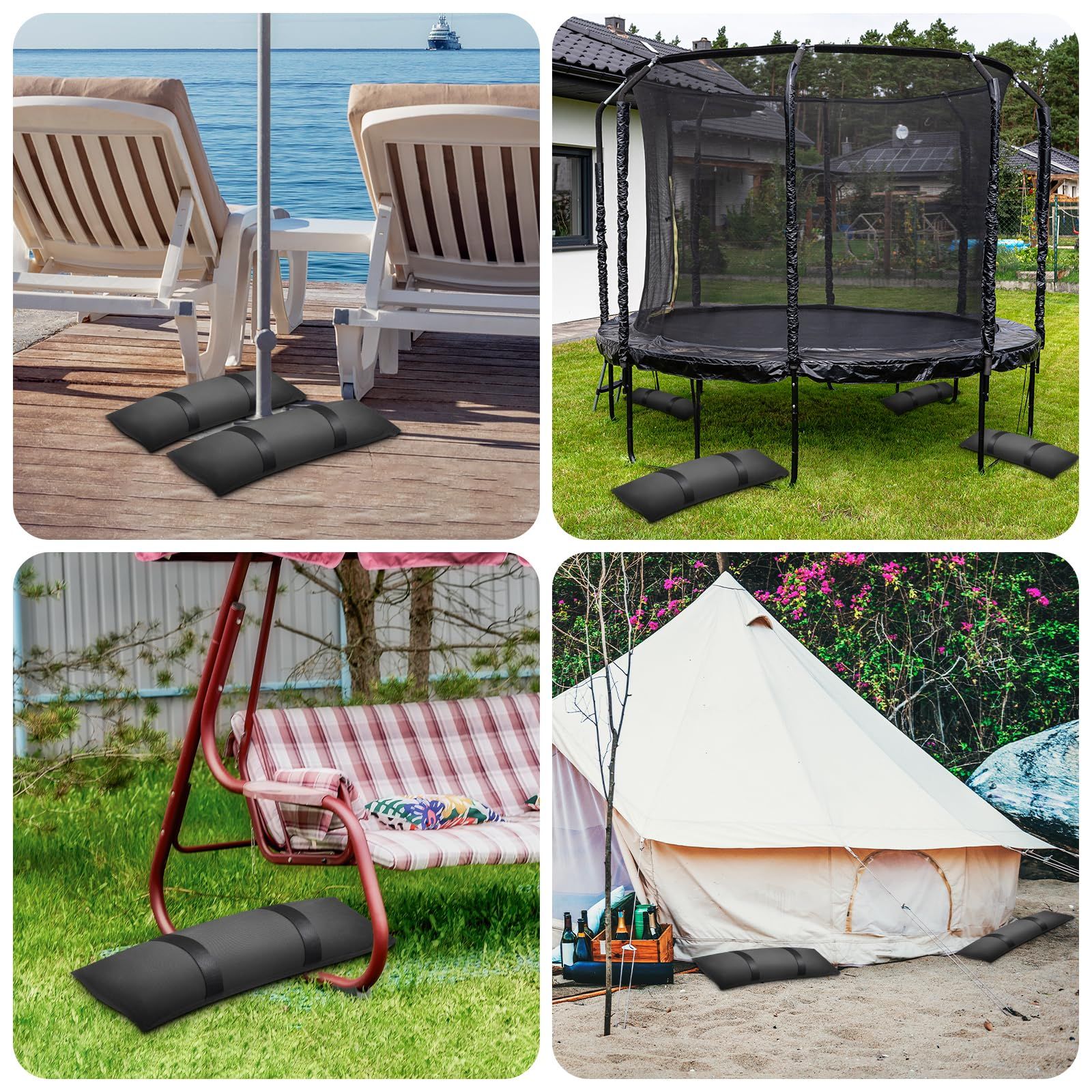 2 Packs Sand Bags for Weight, Outdoor Weatherproof Heavy Duty Weight Sandbag for Furniture Umbrella Stand Garden Cantilevers Poolside Accessories(Without Sand) - Image 4