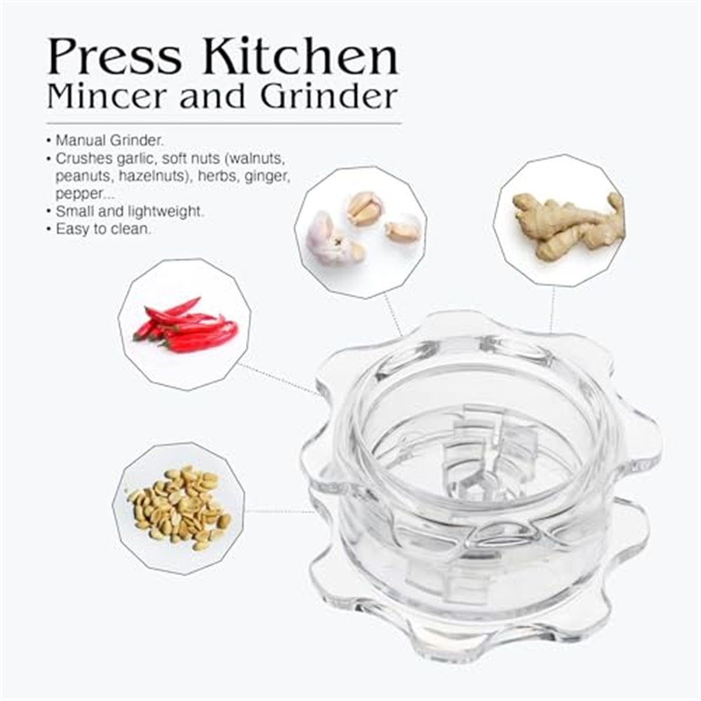 Garlic Twister 4th Gen – Garlic Mincer & Garlic Press in One - for Ginger, Herbs, Nuts & more, BPA-Free, Dishwasher Safe, 3–5 Clove Capacity - Clear - Image 3