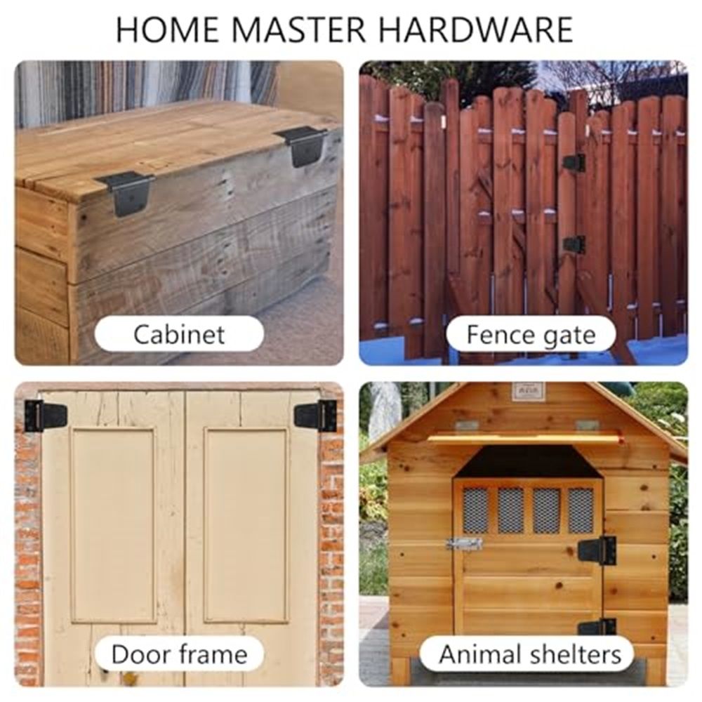 Self-Closing Spring Gate Hinge Heavy Duty Automatic T Hinges Steel Black Finish with Screws 2-Pack for Wood Fence Gate Vinyl Shed Door - Image 4