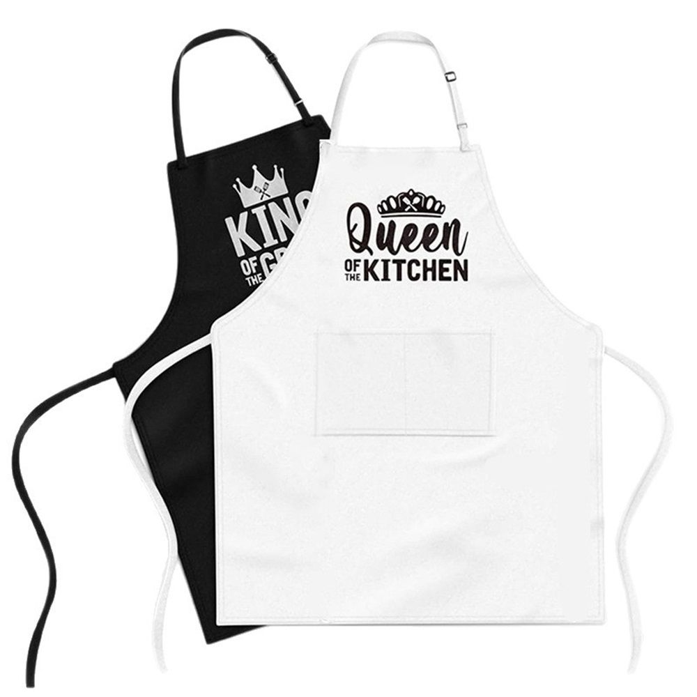 2pcs Apron Set - Wedding Engagement Gifts for Couples, Funny Kitchen Gifts for Couples, Husband, Wife, Boyfriend, Girlfriend, Him Her, Bridal Shower Gifts, Unique Valentine's Day gifts ideas - Image 5