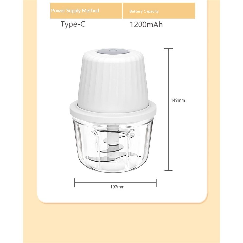 Mini Food Processor Cordless Set with Multiple 3*(350ml+250ml+100ml) Bowls＆ 6+3+2 Blades, Small Garlic Chopper Mincer, USB Rechargeable Battery Vegetable Chopper,Wireless Electric Meat Blender Grinder - Image 5