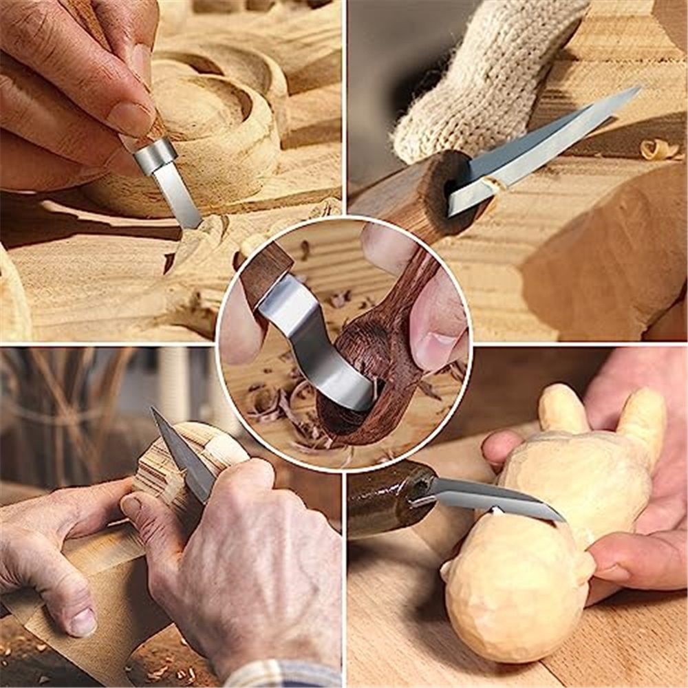 Wood Carving Kit Deluxe Hand Carving Tool Set, 16 Wood  Kit High-Carbon Steel, Wood Art Tools 8  Knives & 5 Detail Carving Knives for Beginner &Professional Christmas Gift - Image 2