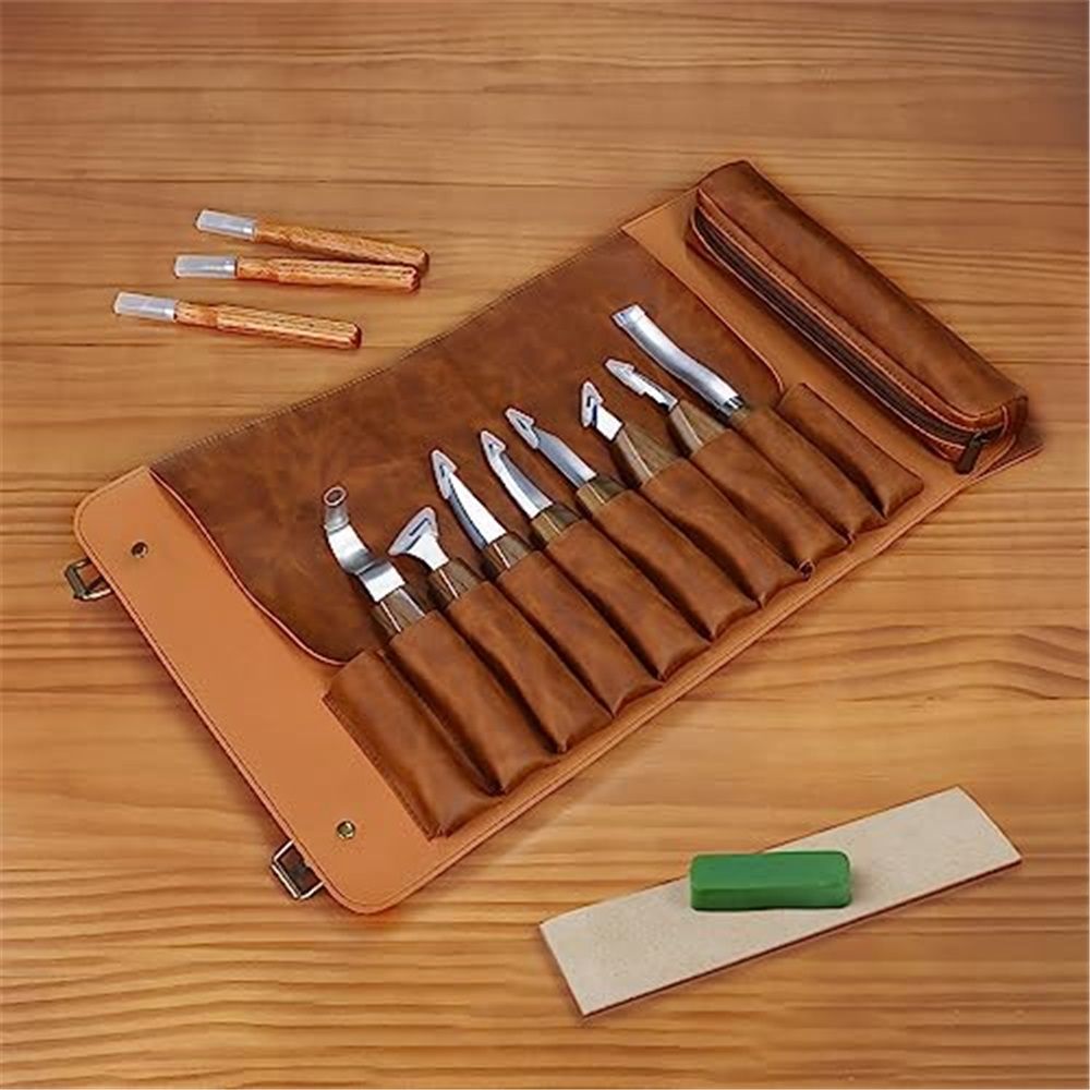 Wood Carving Kit Deluxe Hand Carving Tool Set, 16 Wood  Kit High-Carbon Steel, Wood Art Tools 8  Knives & 5 Detail Carving Knives for Beginner &Professional Christmas Gift - Image 3