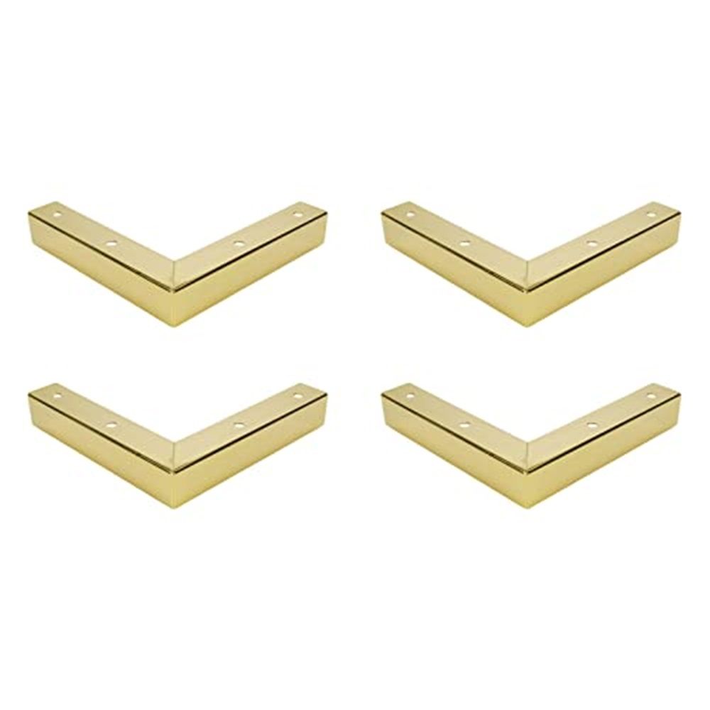 4pcs  Dresser Legs Metal Furniture Legs 1 inch / 25 mm Height for Cabinet Sofa Table Replacement Parts, with Mounting Screws, Matte Gold - Image 1
