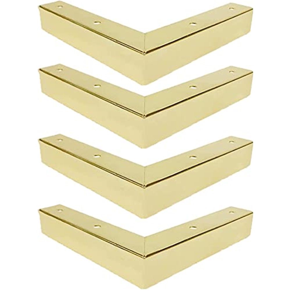 4pcs  Dresser Legs Metal Furniture Legs 1 inch / 25 mm Height for Cabinet Sofa Table Replacement Parts, with Mounting Screws, Matte Gold - Image 4