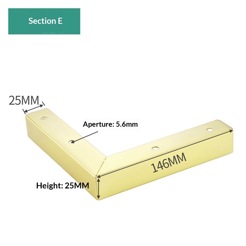 4pcs  Dresser Legs Metal Furniture Legs 1 inch / 25 mm Height for Cabinet Sofa Table Replacement Parts, with Mounting Screws, Matte Gold - Image 5