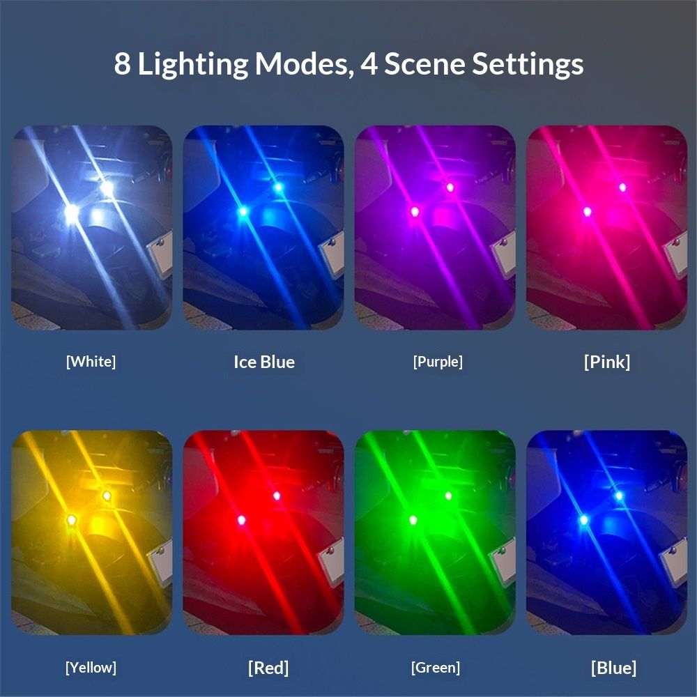 8PCS Wireless LED Lights for Car with Remote Control, Halloween Wireless LED Strobe Lights 7 Colors USB Anti-Collision Warning Light for Car Interior Truck Drone Aircraft Bike - Image 2