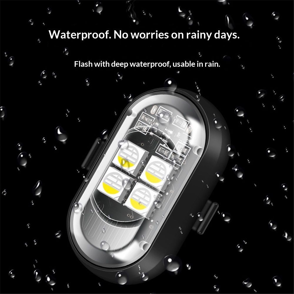 8PCS Wireless LED Lights for Car with Remote Control, Halloween Wireless LED Strobe Lights 7 Colors USB Anti-Collision Warning Light for Car Interior Truck Drone Aircraft Bike - Image 4