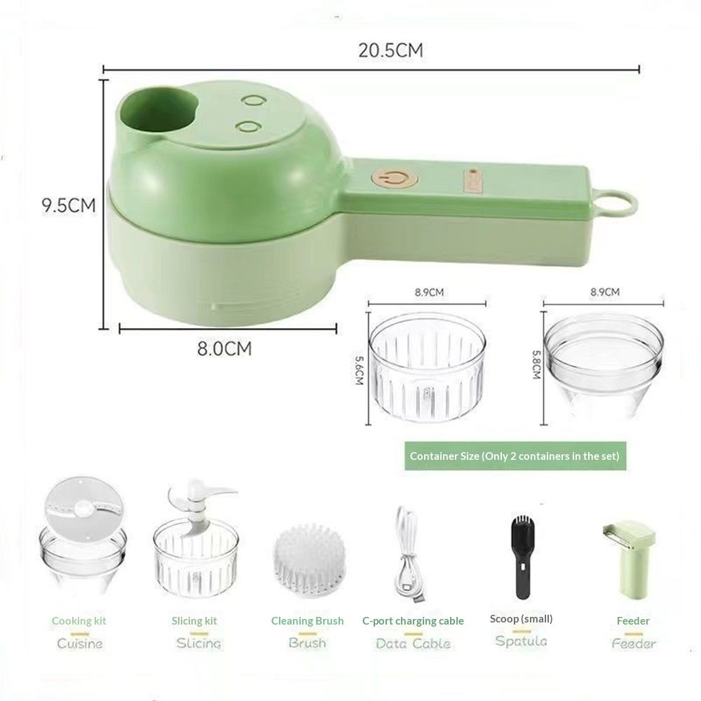 Multi-Functional Portable Electric Vegetable Cutter Set, Wireless Vegetable Processor for Garlic, Peppers, Onions, Celery, Ginger, Meat - Image 1