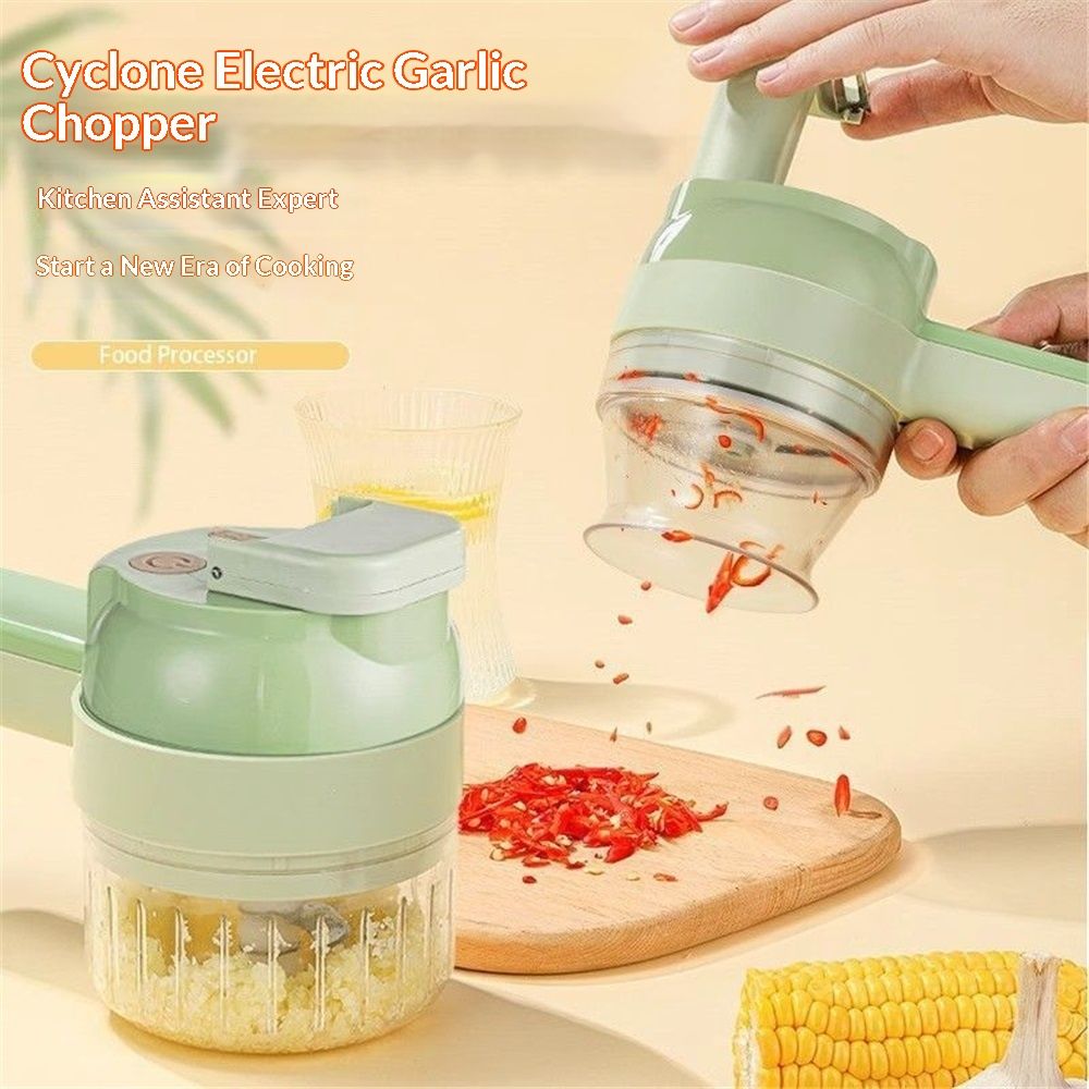 Multi-Functional Portable Electric Vegetable Cutter Set, Wireless Vegetable Processor for Garlic, Peppers, Onions, Celery, Ginger, Meat - Image 3