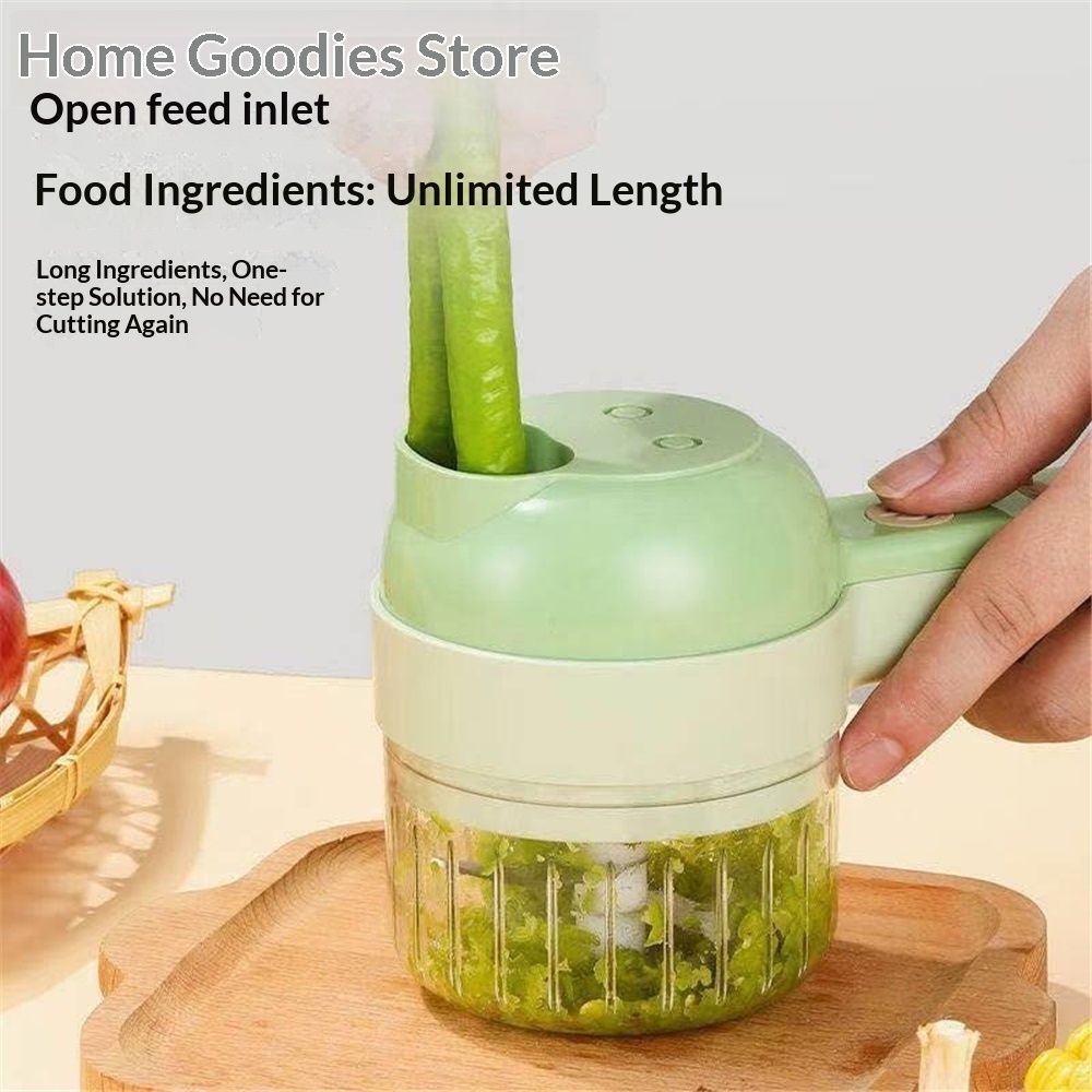 Multi-Functional Portable Electric Vegetable Cutter Set, Wireless Vegetable Processor for Garlic, Peppers, Onions, Celery, Ginger, Meat - Image 4