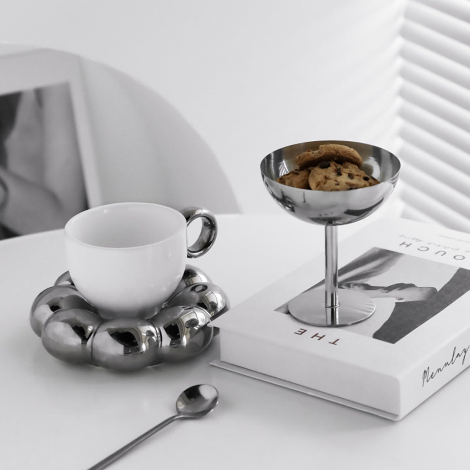 Ice Cream Cup, 4Pcs Stainless Steel Serving Dessert Bowls Cups Sauce Bowls Mini Round Footed Yogurt Snack Candy Cups for Salad Fruit Pudding Christmas Party - Image 4