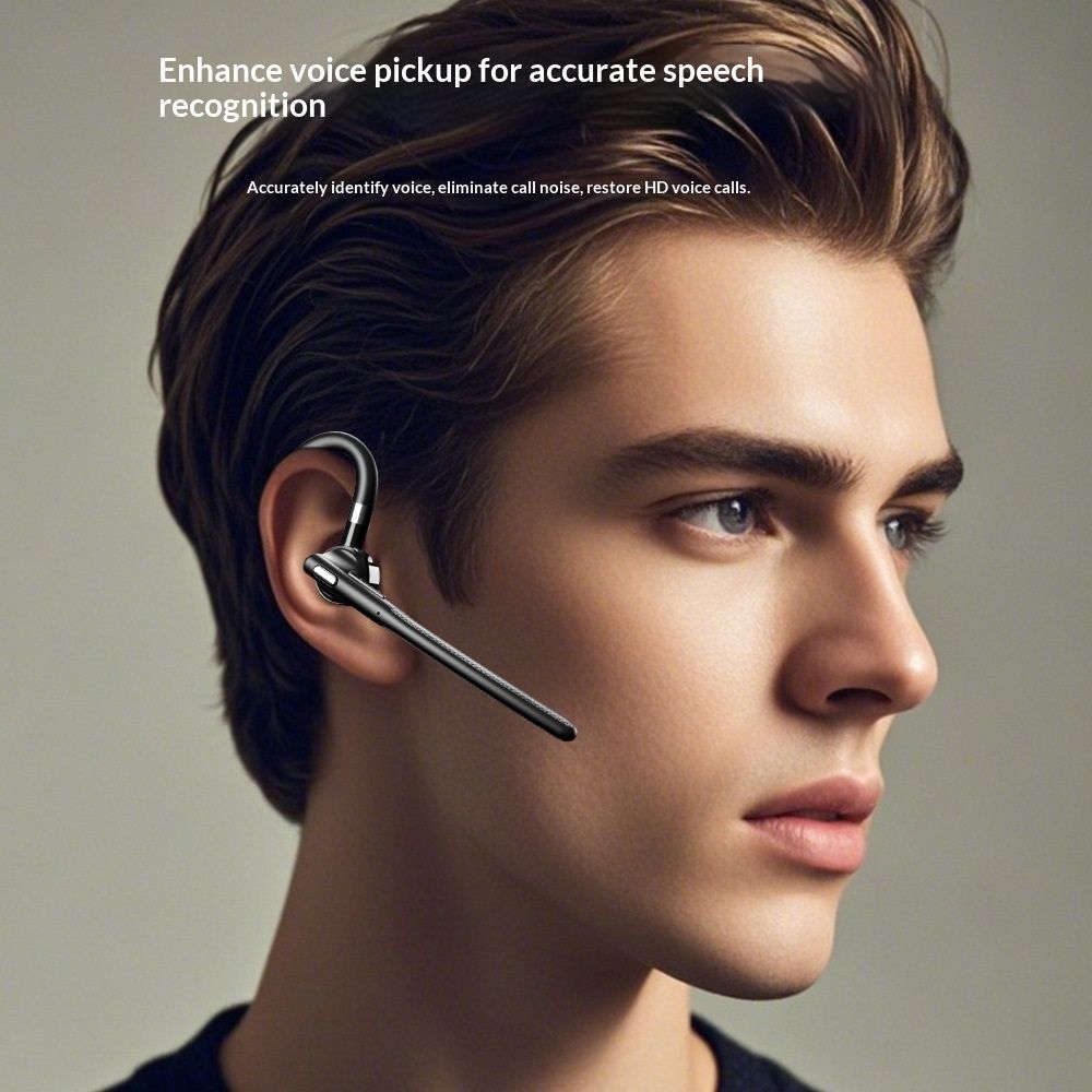 Bluetooth Headset V5.4, Wireless Earpiece with 500mAh Charging Case Hand-Free Headphones Noise Canceling Mic for Office/Driving/Business,Black - Image 2