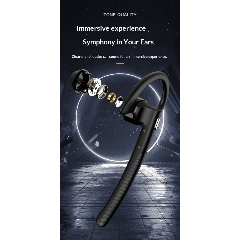Bluetooth Headset V5.4, Wireless Earpiece with 500mAh Charging Case Hand-Free Headphones Noise Canceling Mic for Office/Driving/Business,Black - Image 4