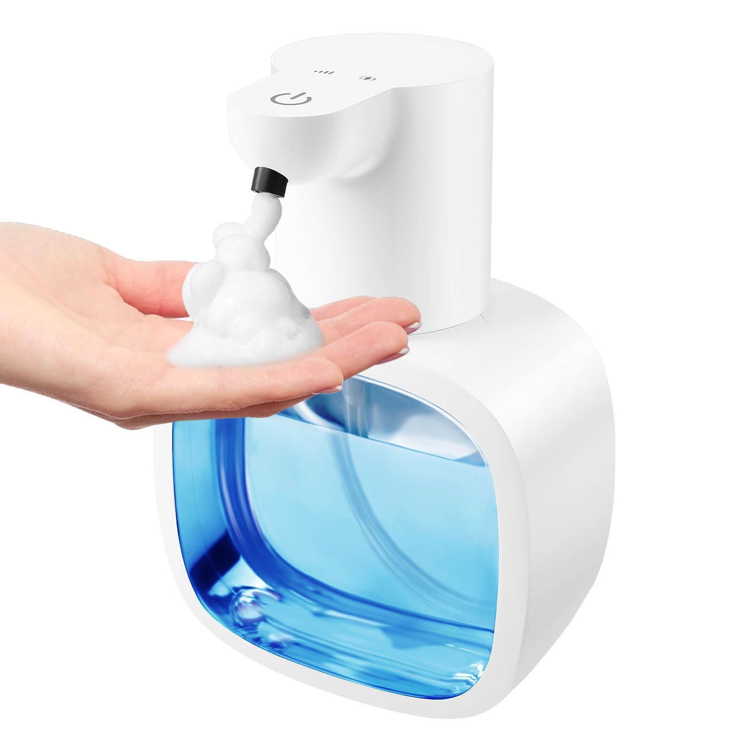 Automatic Foaming Soap Dispenser with 500ml/17oz Capacity, Touchless Soap Dispenser with 4 Level Adjustable, Rechargeable, Wall-Mounted, Waterproof for Kitchen, Bathroom, Hotel, Restaurant（Excluding liquids） - Image 1