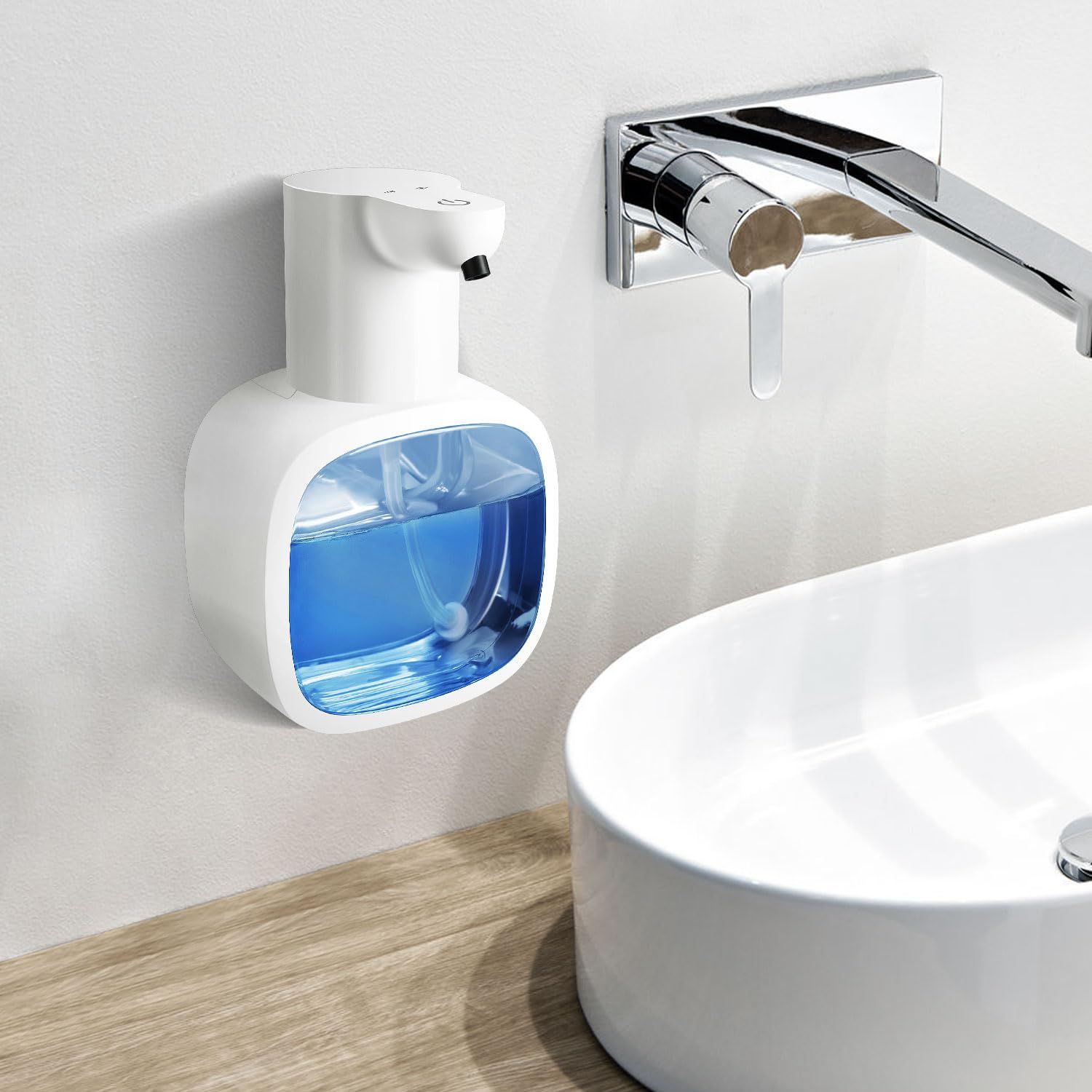 Automatic Foaming Soap Dispenser with 500ml/17oz Capacity, Touchless Soap Dispenser with 4 Level Adjustable, Rechargeable, Wall-Mounted, Waterproof for Kitchen, Bathroom, Hotel, Restaurant（Excluding liquids） - Image 5