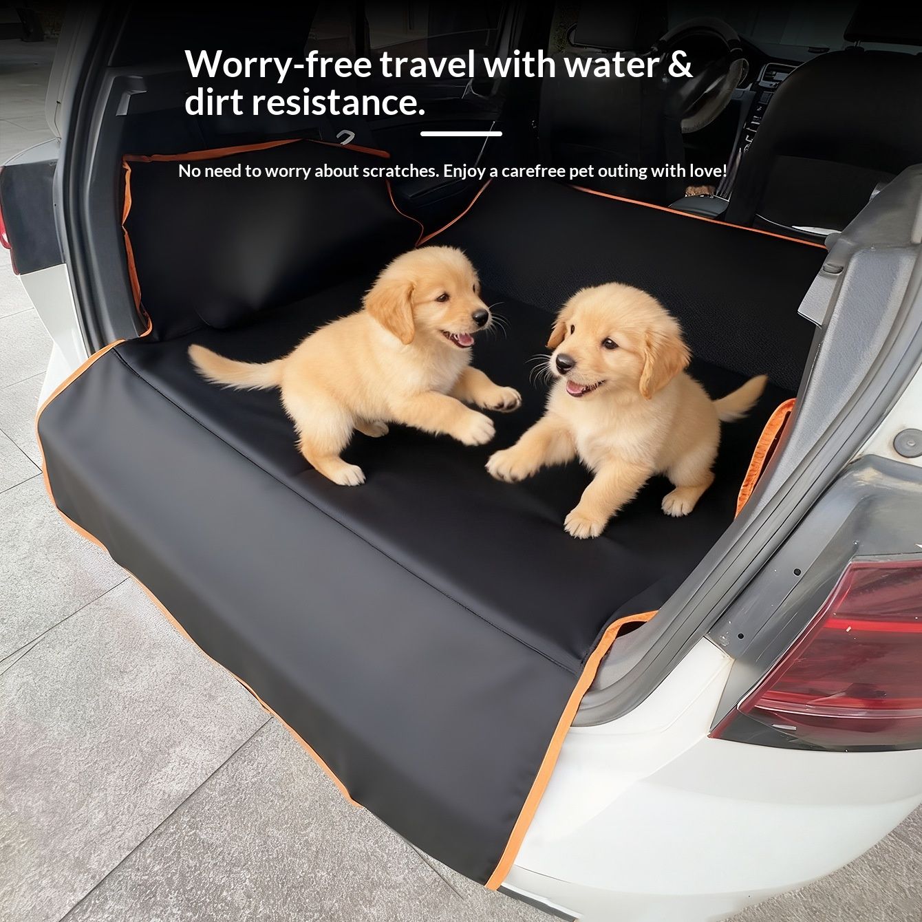 SUV Cargo Liner for Dogs - Waterproof Pet Cargo Liner, Comfort Dog Cargo Cover Protector, Scrachproof for Large SUVs Sedans Trunks Vans, Black - Image 3