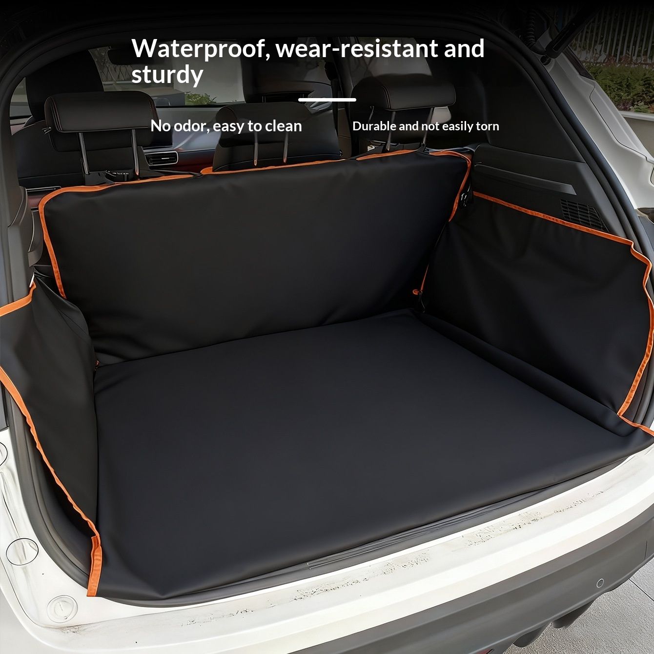 SUV Cargo Liner for Dogs - Waterproof Pet Cargo Liner, Comfort Dog Cargo Cover Protector, Scrachproof for Large SUVs Sedans Trunks Vans, Black - Image 4