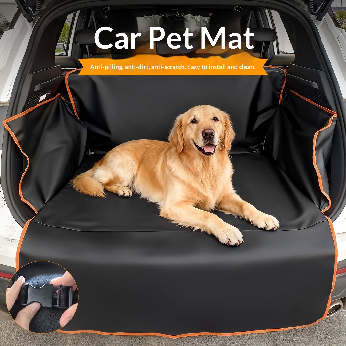 SUV Cargo Liner for Dogs - Waterproof Pet Cargo Liner, Comfort Dog Cargo Cover Protector, Scrachproof for Large SUVs Sedans Trunks Vans, Black - Image 5