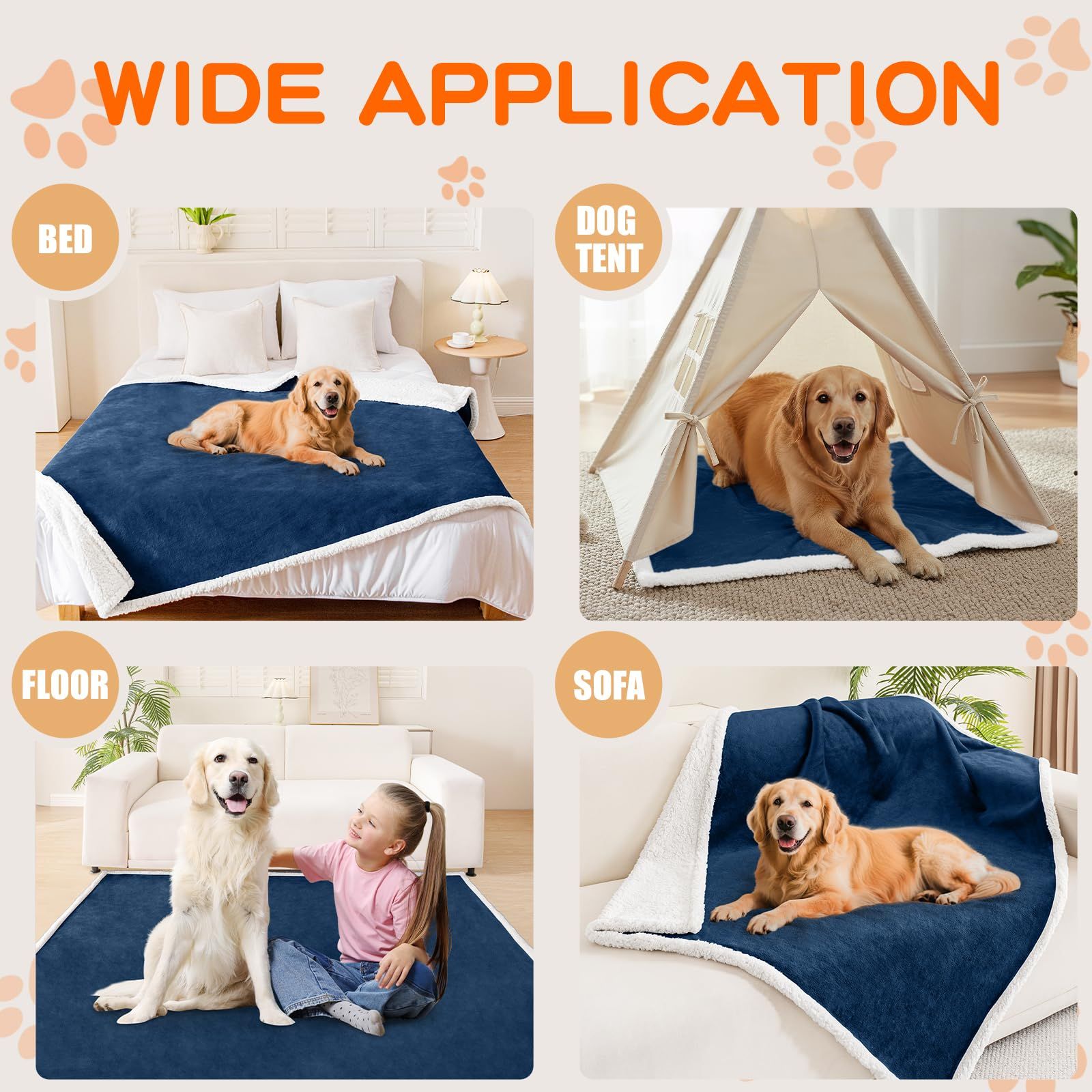 Dog Blankets for Small Dogs - Waterproof Cat Blanket Washable -  Fleece Puppy Blanket, Soft Plush Reversible Throw Protector for Bed Couch Car Sofa, 27