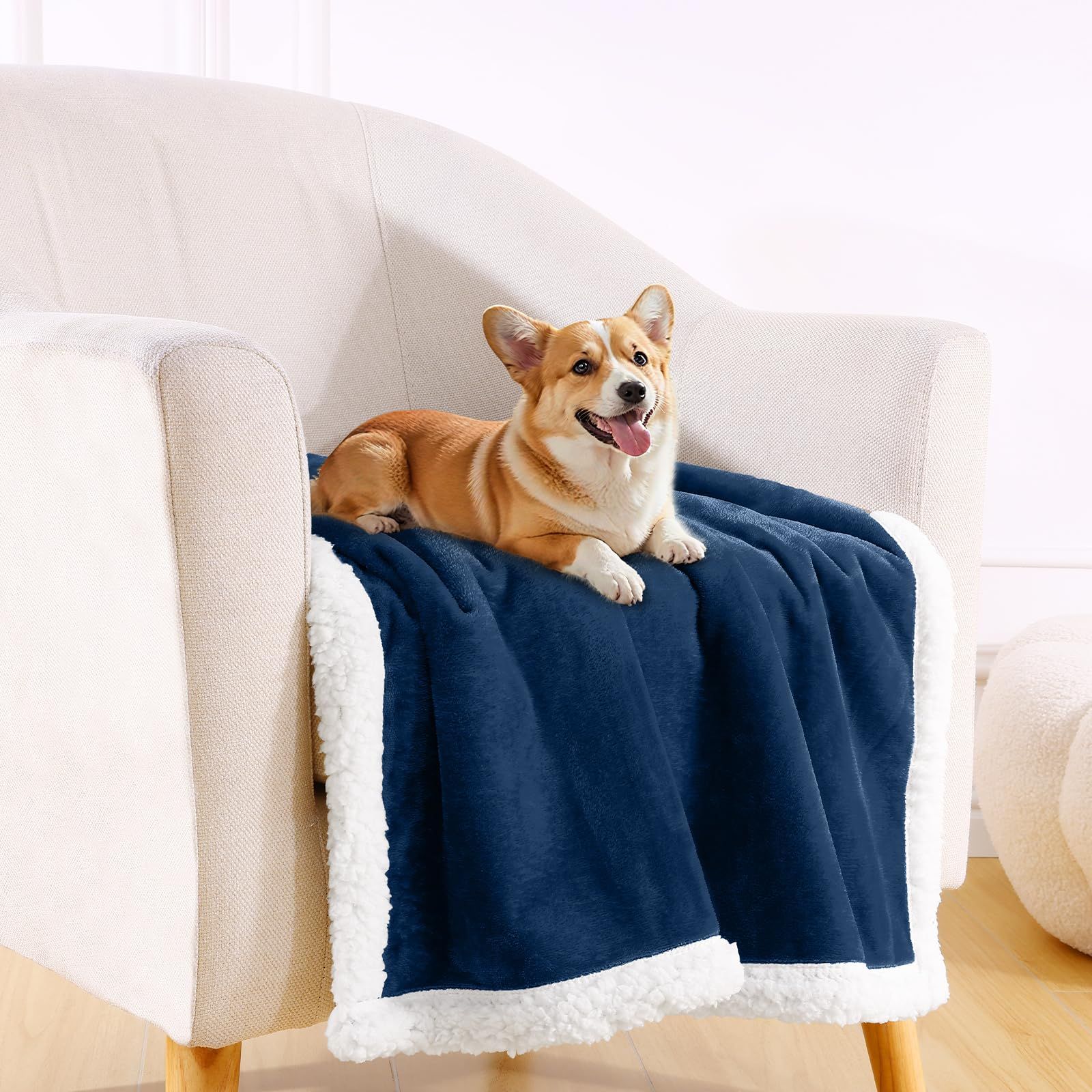 Dog Blankets for Small Dogs - Waterproof Cat Blanket Washable -  Fleece Puppy Blanket, Soft Plush Reversible Throw Protector for Bed Couch Car Sofa, 27