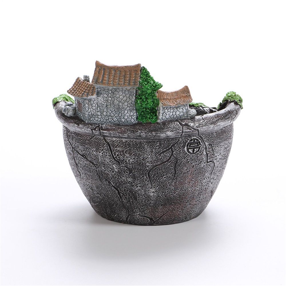 Fairy Garden Planter Plants Pot Tiny Creative Flowers Succulent Plants Fairy House Pot Holders Hanging Garden Design with Sweet House (Sliver) - Image 4
