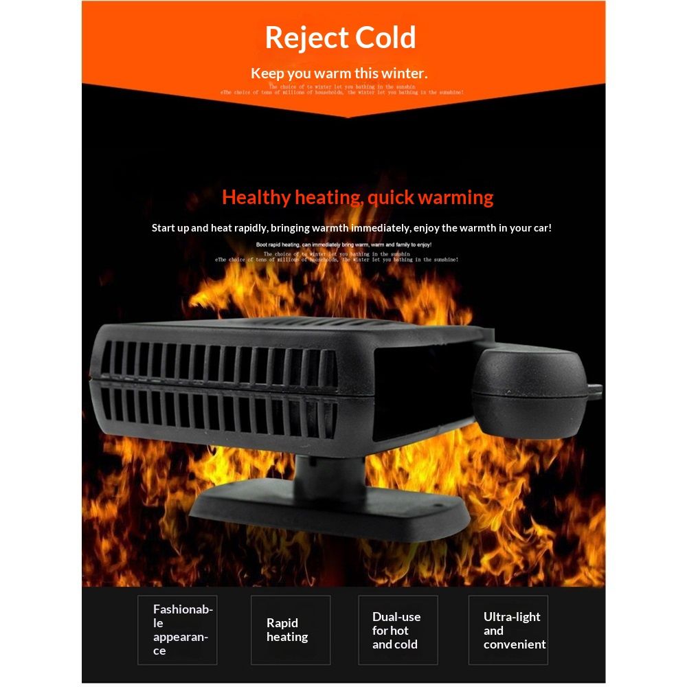Car Heater 12V 200W Portable Car Heater Defroster Fans, Heating Fast Heating Defrost Defogger with Plug in Cigarette Lighter, Car Heater and Defroster - Image 3