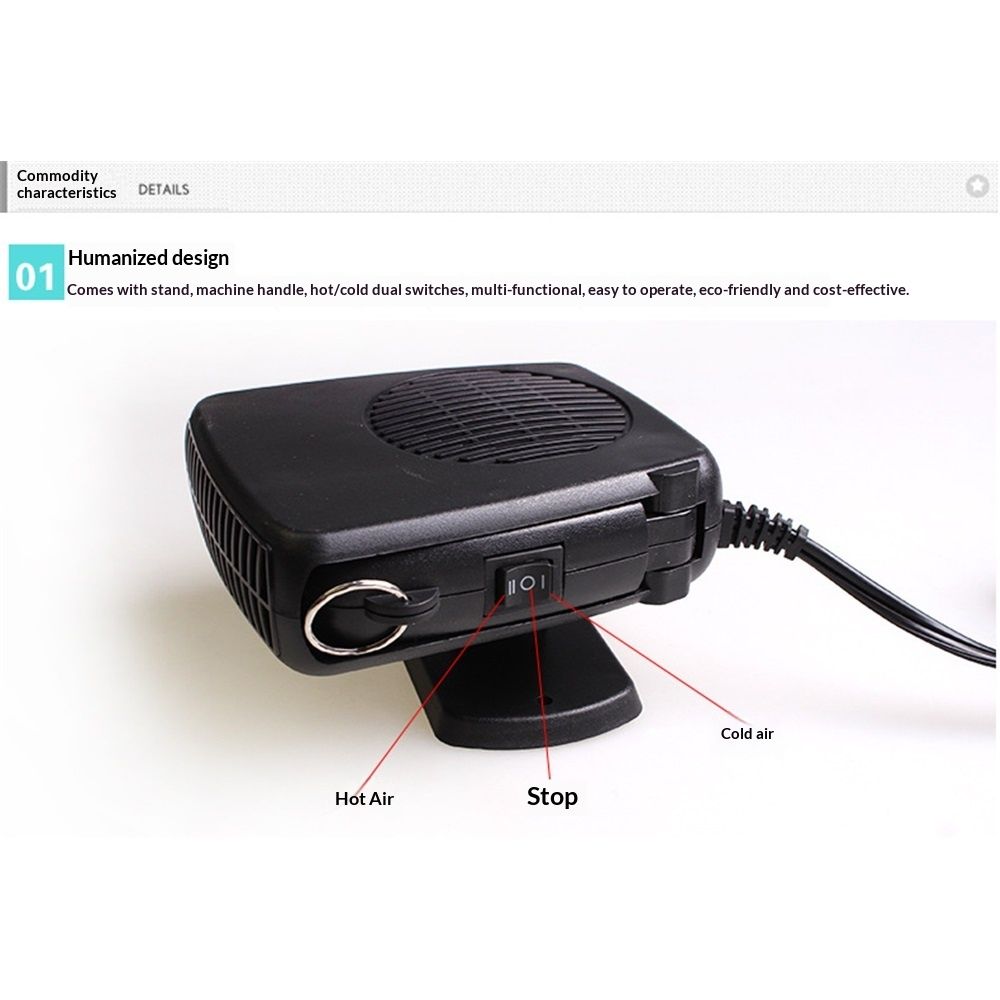 Car Heater 12V 200W Portable Car Heater Defroster Fans, Heating Fast Heating Defrost Defogger with Plug in Cigarette Lighter, Car Heater and Defroster - Image 5