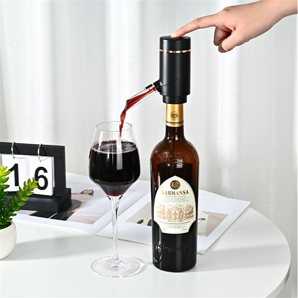 3-in-1 Electric Wine Aerator & Decanter Set with Stand Base - Automatic Pump Dispenser, Retractable Tube, and Built-in Pourer, Ideal Gift for Wine Lovers - Image 3